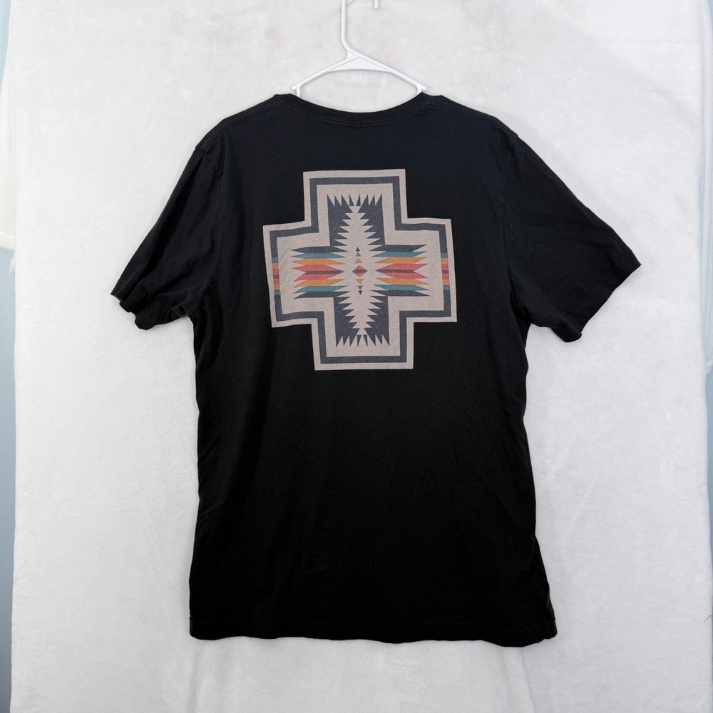Pandleton T Shirt Mens XL Black Logo Aztec Graphic Stretch